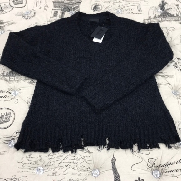 ATM Anthony Thomas Melillo Fuzzy Destroyed V-Neck - Picture 3 of 7